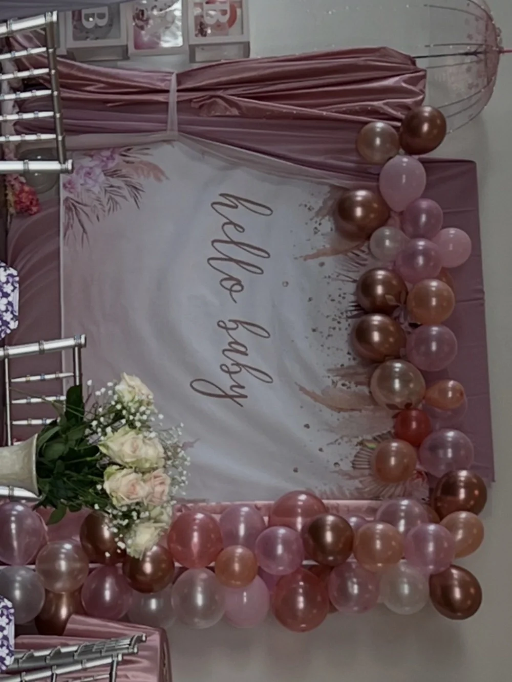 Beautiful Baby Shower backdrop & 2 sets of 